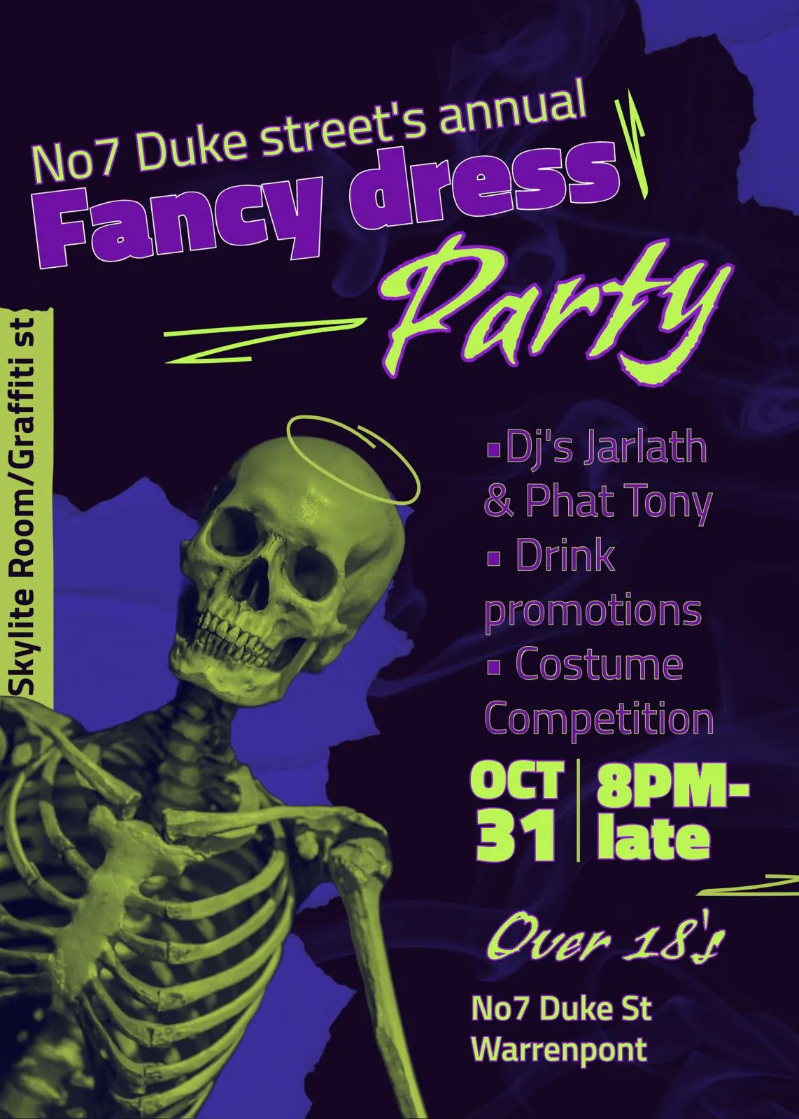 strapless open back dress Halloween Party Flyer Editable Template, Spooktacular Costume Party Fl   Puff Paper Co