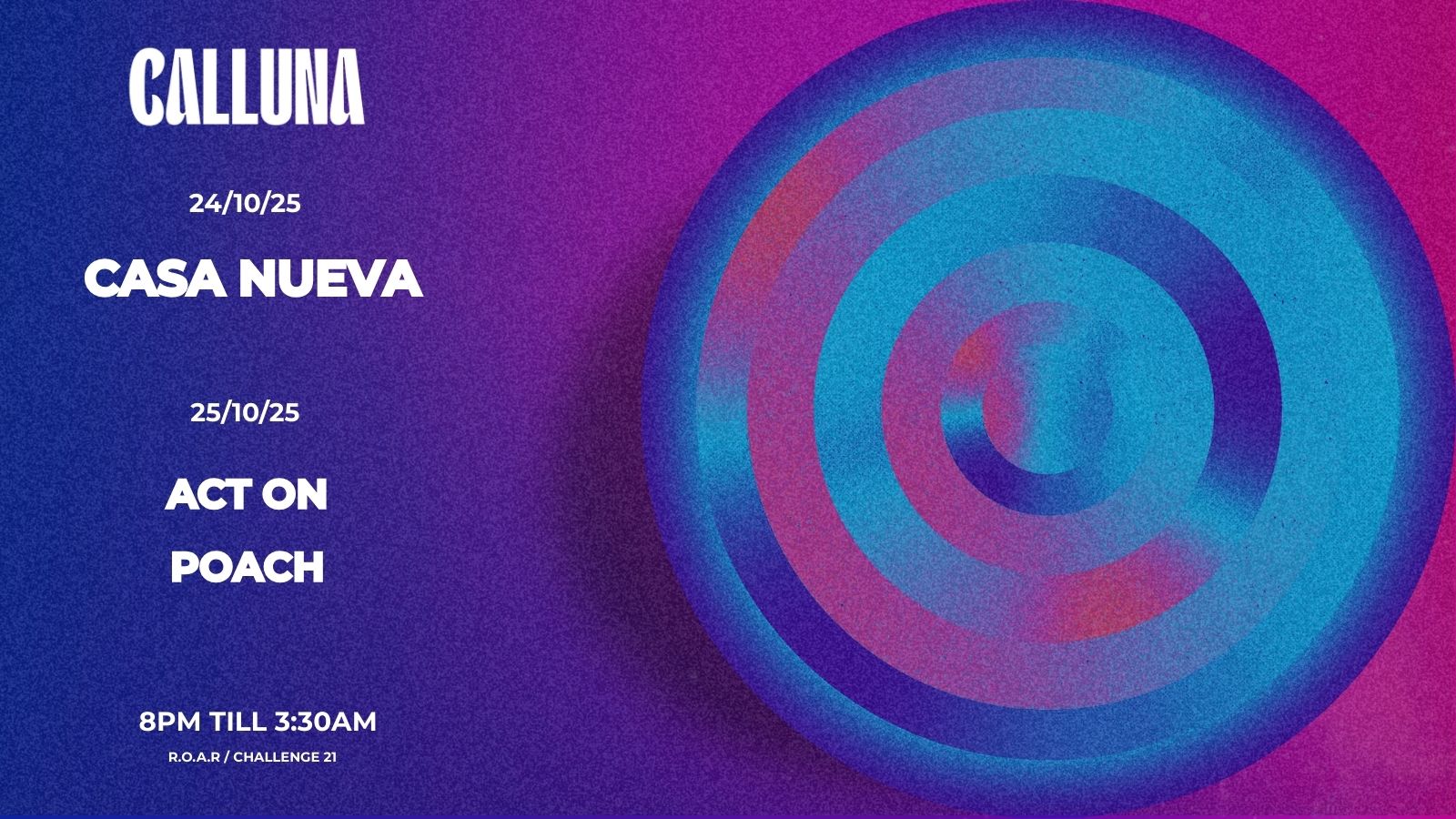 CALLUNA - Saturday 25th October at Calluna, Nottingham on 25th Oct 2025 ...