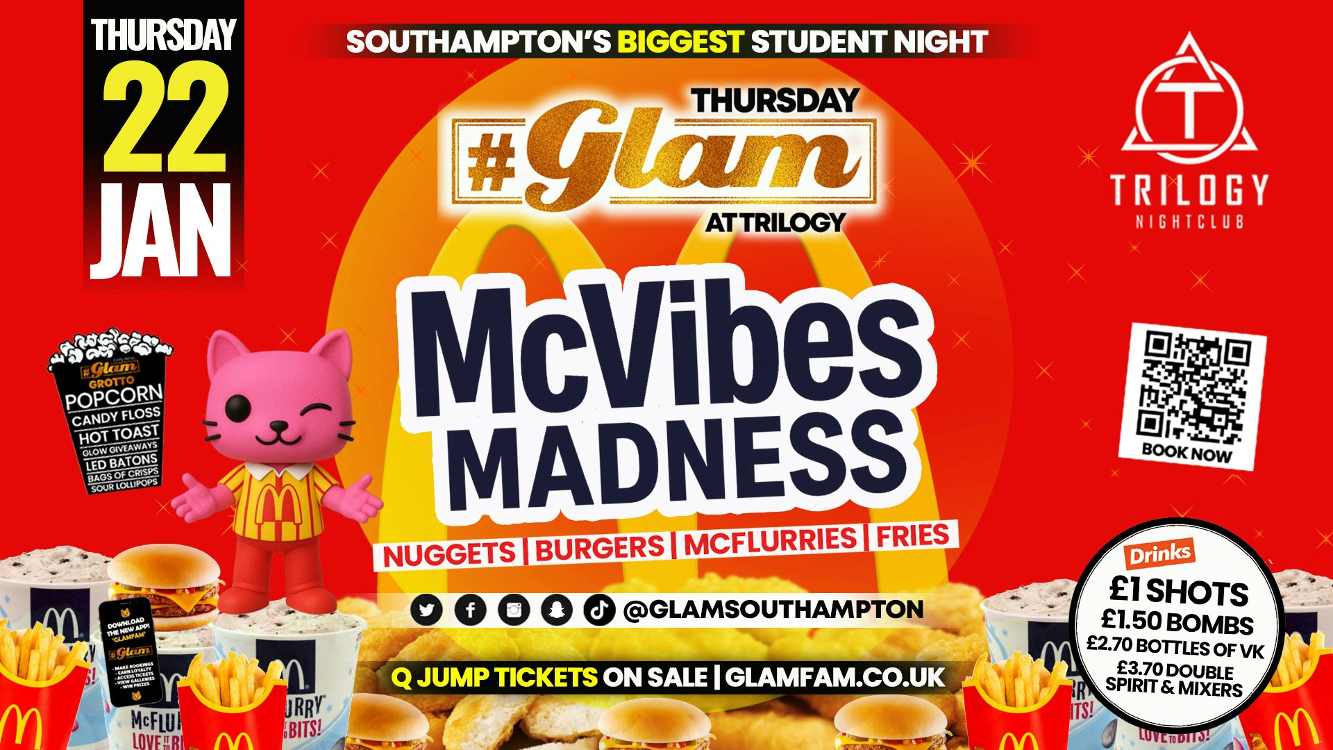 Glam Thursdays | 😋 McVibes Madness!! 😋 Southampton’s Best Student Night 😻 £1 Shots All Night!