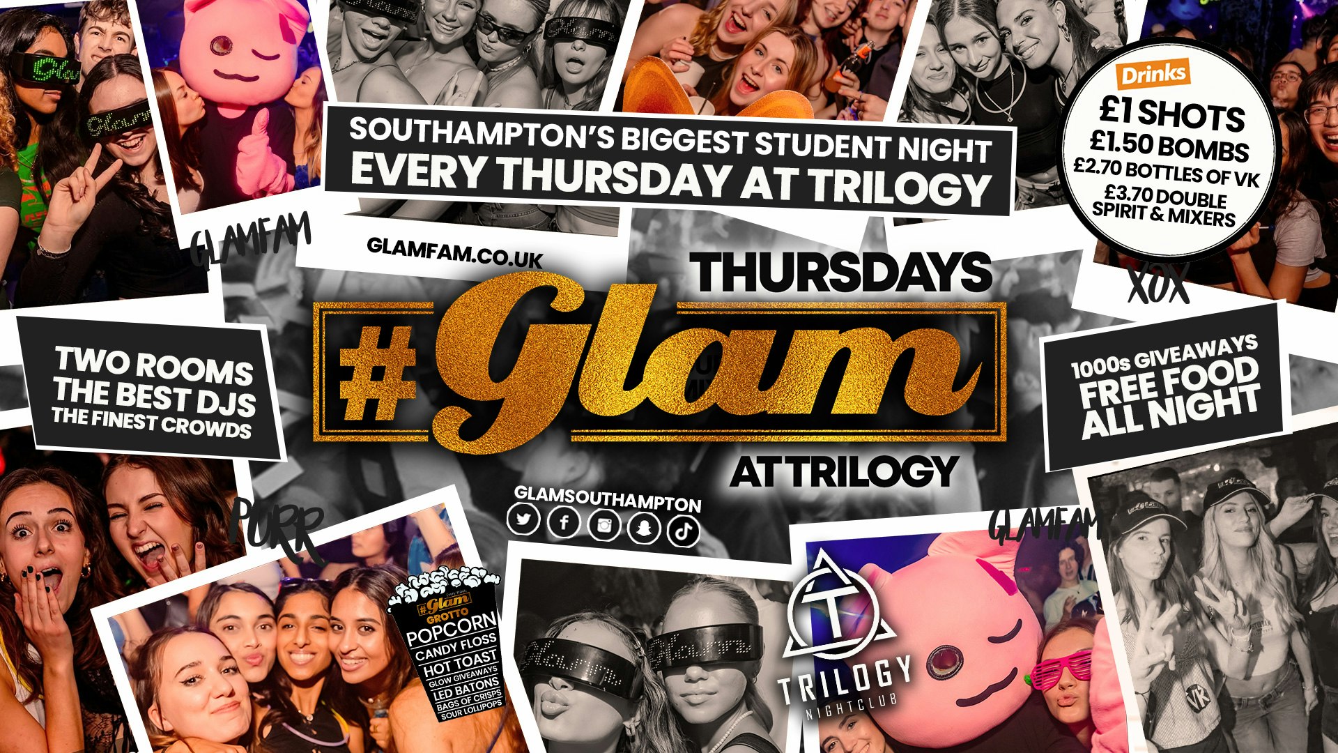 Glam Thursdays | Southampton’s Best Student Night! 😻 £1 Shots All night!
