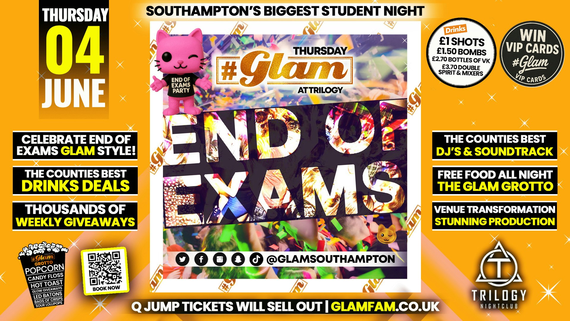 Glam Thursdays | 🎉🔥 END OF EXAMS 🔥🎉 Southampton’s Best Student Night! 😻