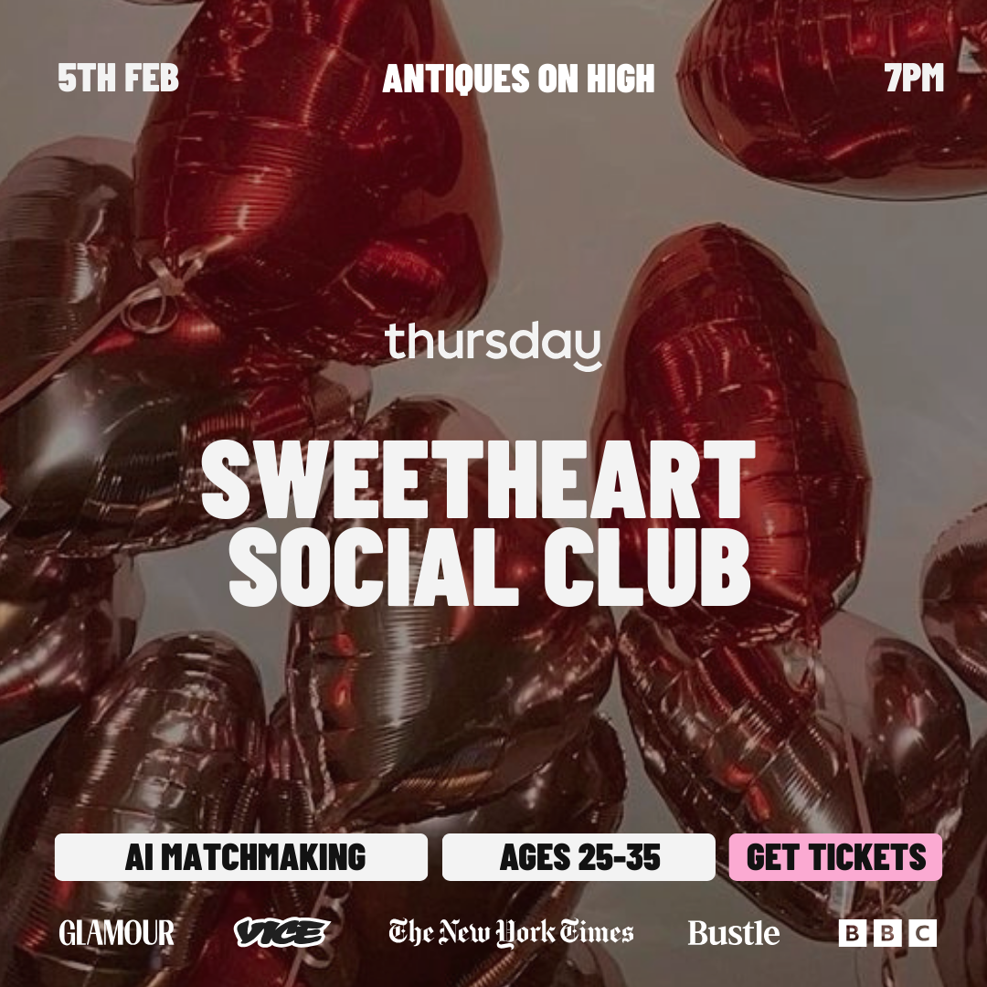 Thursday | Sweetheart Social Club: AI Matchmaking at Antiques on High | Columbus