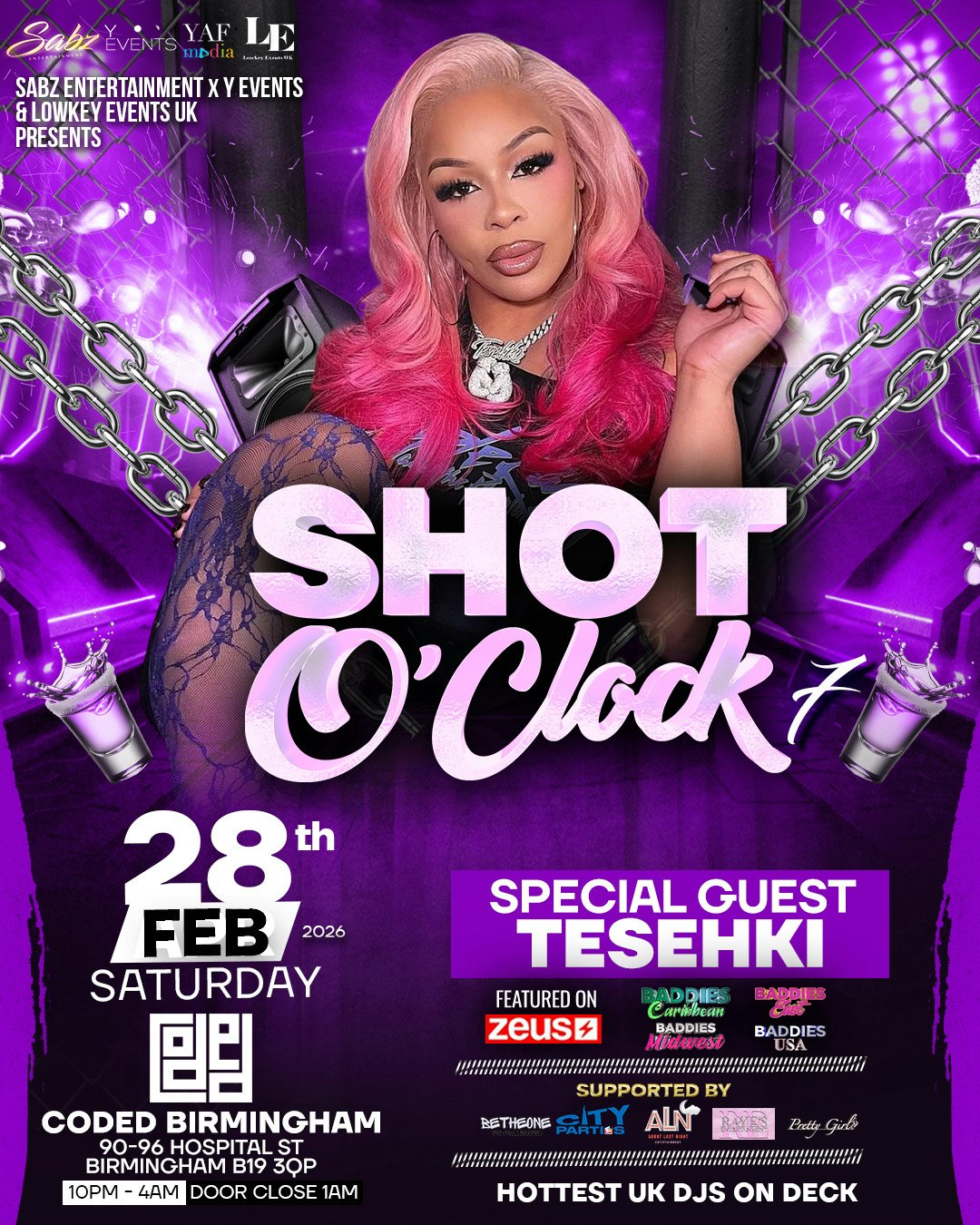 SHOT O’CLOCK 7 – HOSTED BY TESEHKI (BADDIES USA)
