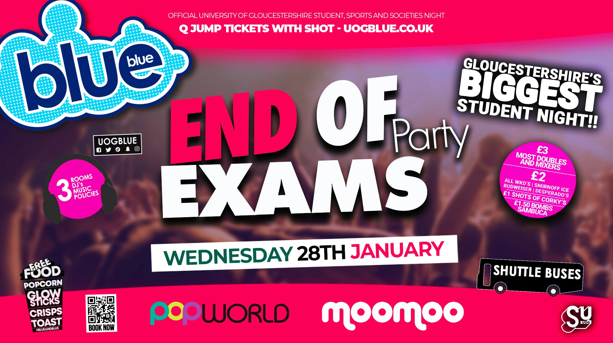 Blue & Blue Wednesdays 💙 REFRESHERS END OF EXAMS PARTY!!  Gloucestershire’s Biggest Student Night! 🤯