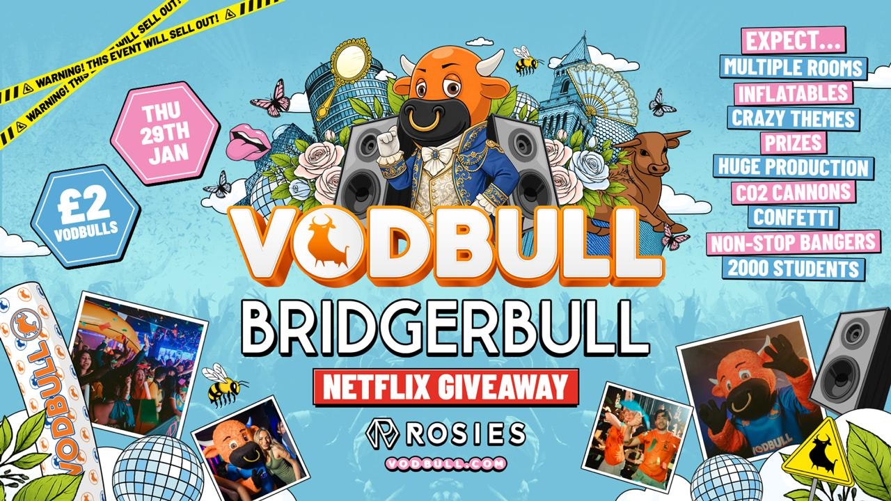 🧡 VODBULL BRIDGERBULL NETFLIX GIVEAWAY ⚠️[ON SALE NOW!!]⚠️ at ROSIES!! 29/01/26
