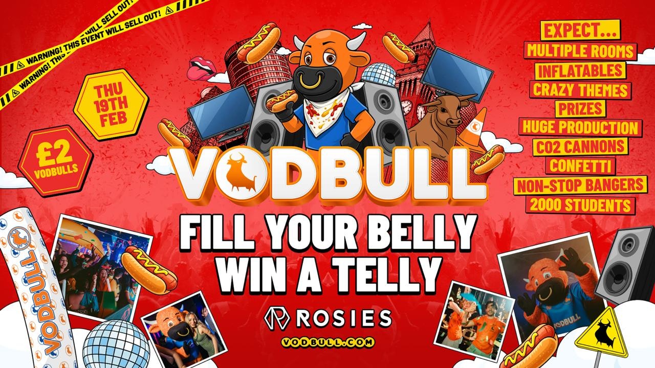 🧡 VODBULL FILL YOUR BELLY WIN A TELLY ⚠️[ON SALE NOW!!]⚠️ at ROSIES!! 19/02