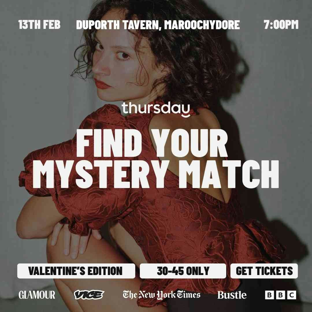 Friday | Find Your Mystery Match – Valentine’s Edition @ Duporth Tavern (30-45) | Maroochydore
