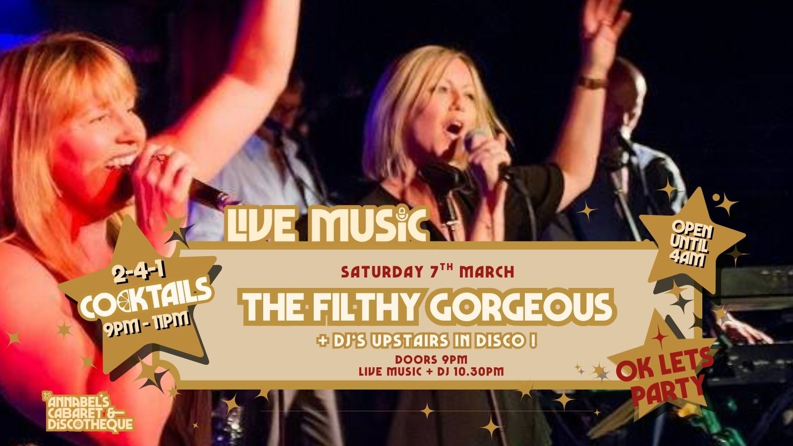 Live Music: THE FILTHY GORGEOUS // Annabel’s Cabaret & Discotheque