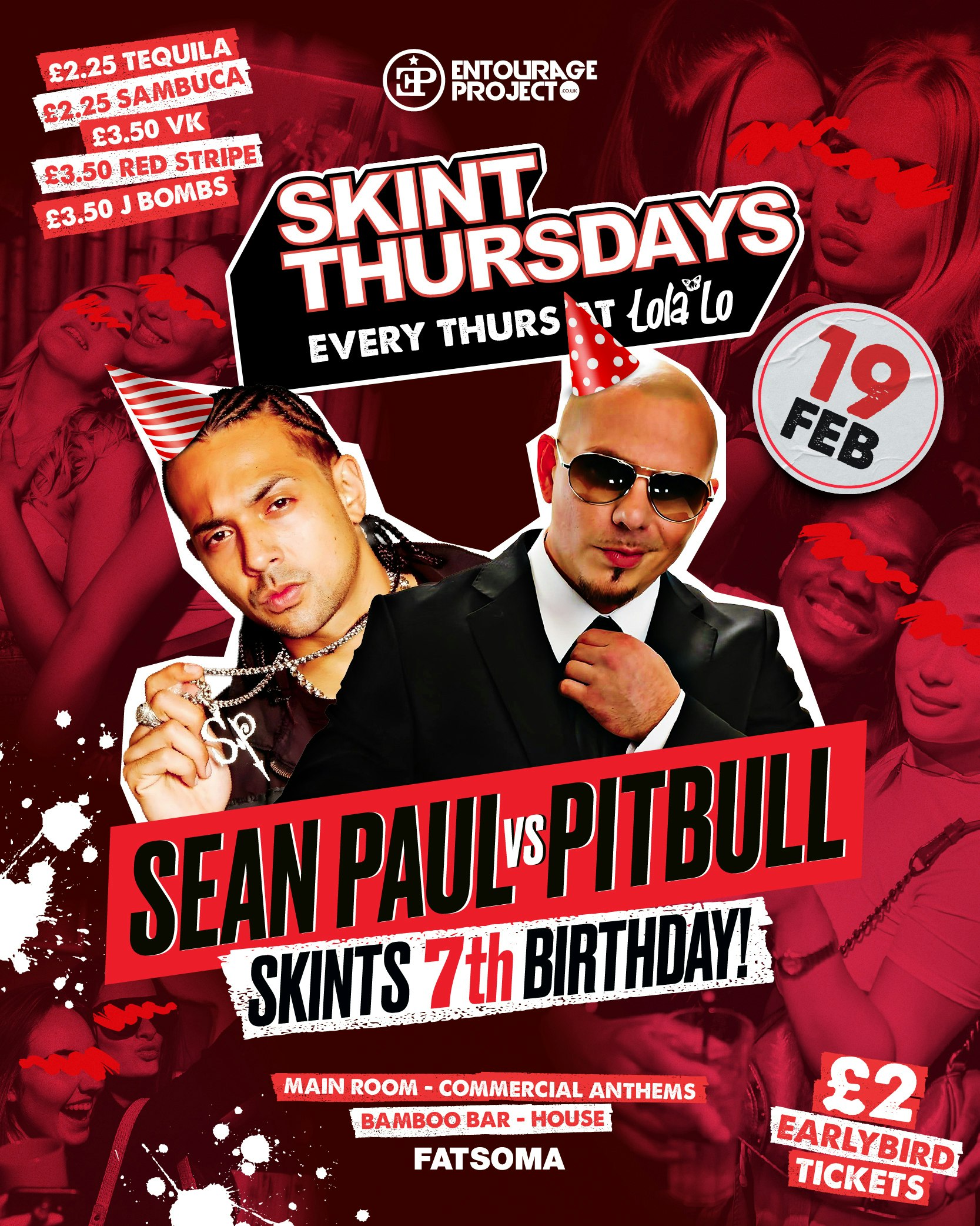 SKINT: SEAN PAUL VS PITBULL @ LOLA LO