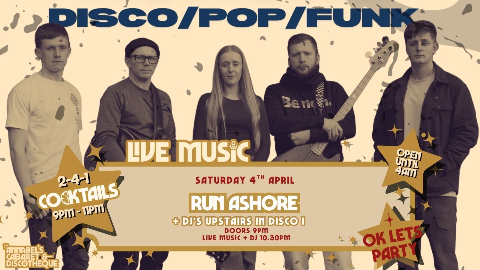 Live Music: RUN ASHORE // Annabel’s Cabaret & Discotheque