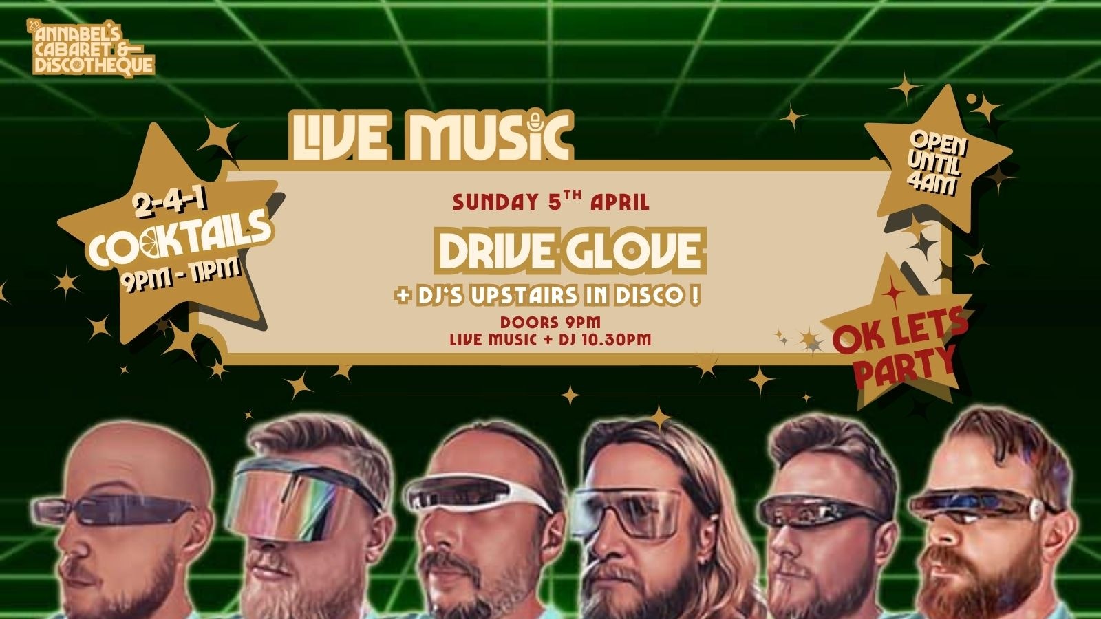 Live Music: DRIVEGLOVE // Annabel’s Cabaret & Discotheque