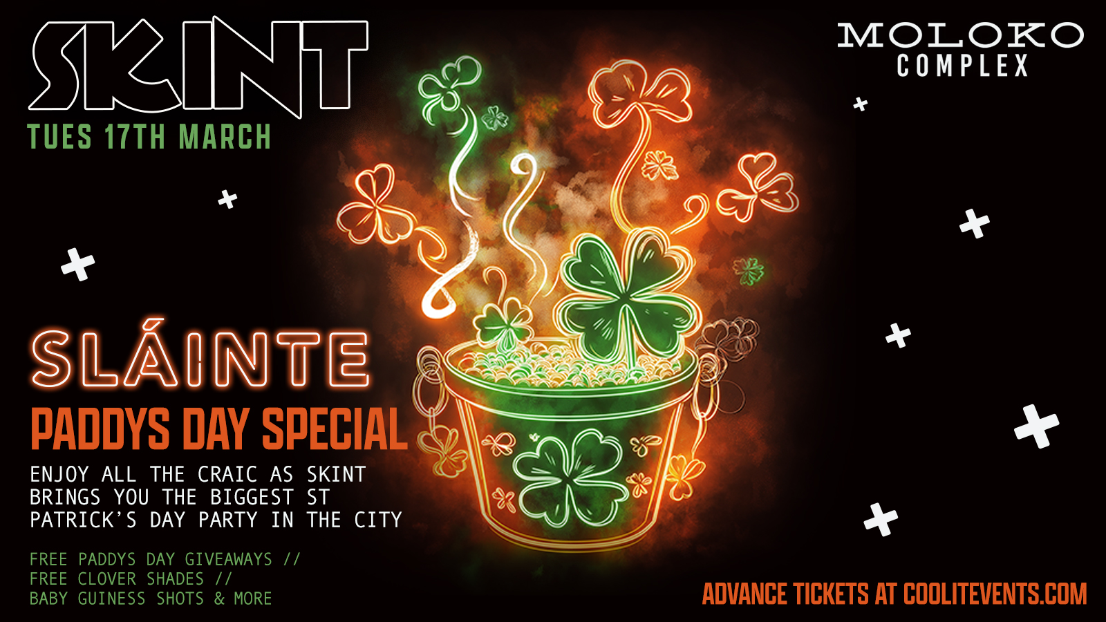 🇮🇪 SKINT X SLÀINTE 🇮🇪 – PADDYS DAY SPECIAL ☘️🍻TUESDAY 17th MARCH 🟣 – Liverpool’s Iconic Student Night ✨🎉