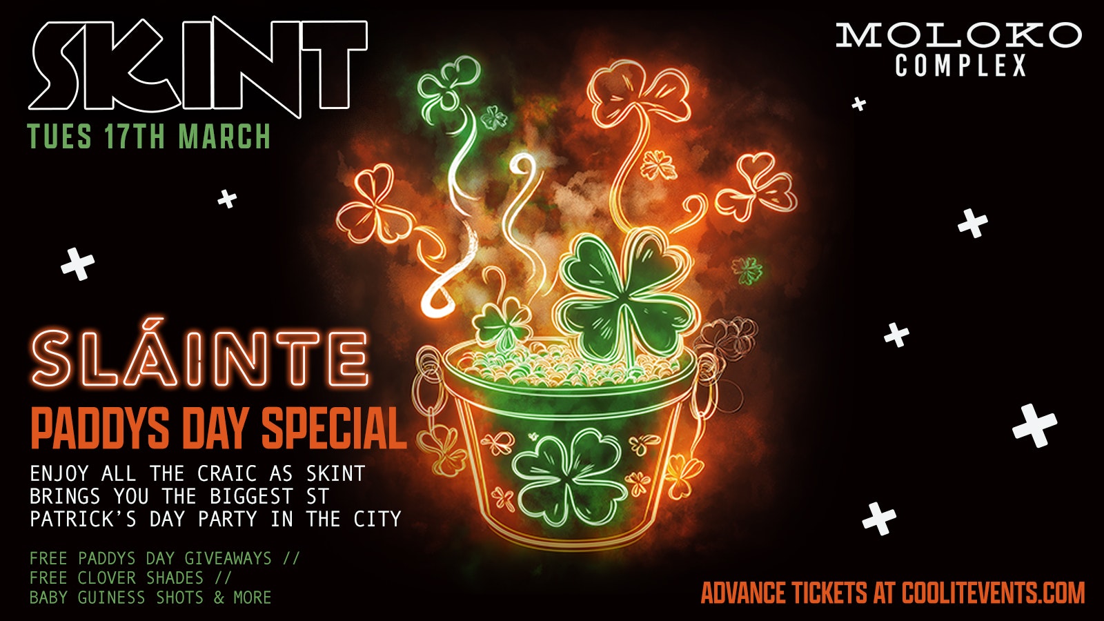 🇮🇪 SKINT X SLÀINTE 🇮🇪 – PADDYS DAY SPECIAL ☘️🍻TUESDAY 17th MARCH 🟣 – Liverpool’s Iconic Student Night ✨🎉