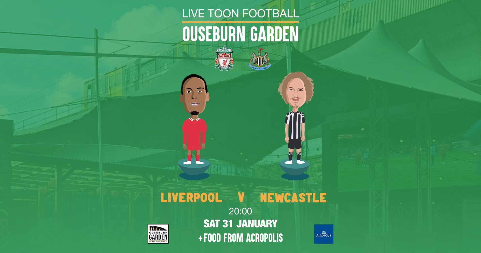 Liverpool vs Newcastle live @ Ouseburn Garden