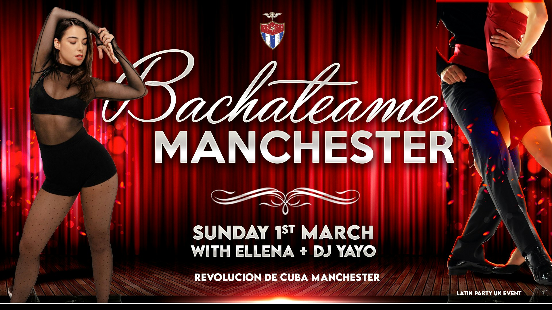 Bachateame Manchester with Ellena  – Sunday 1st March | Revolution de Cuba