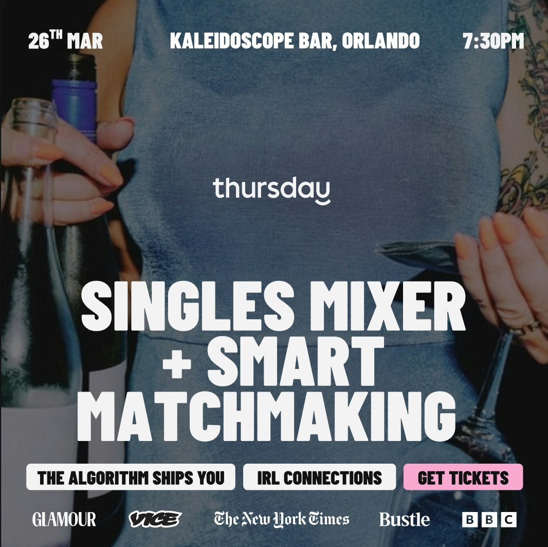 🔥Thursday | Singles Mixer w/ Smart Matchmaking | Orlando, FL