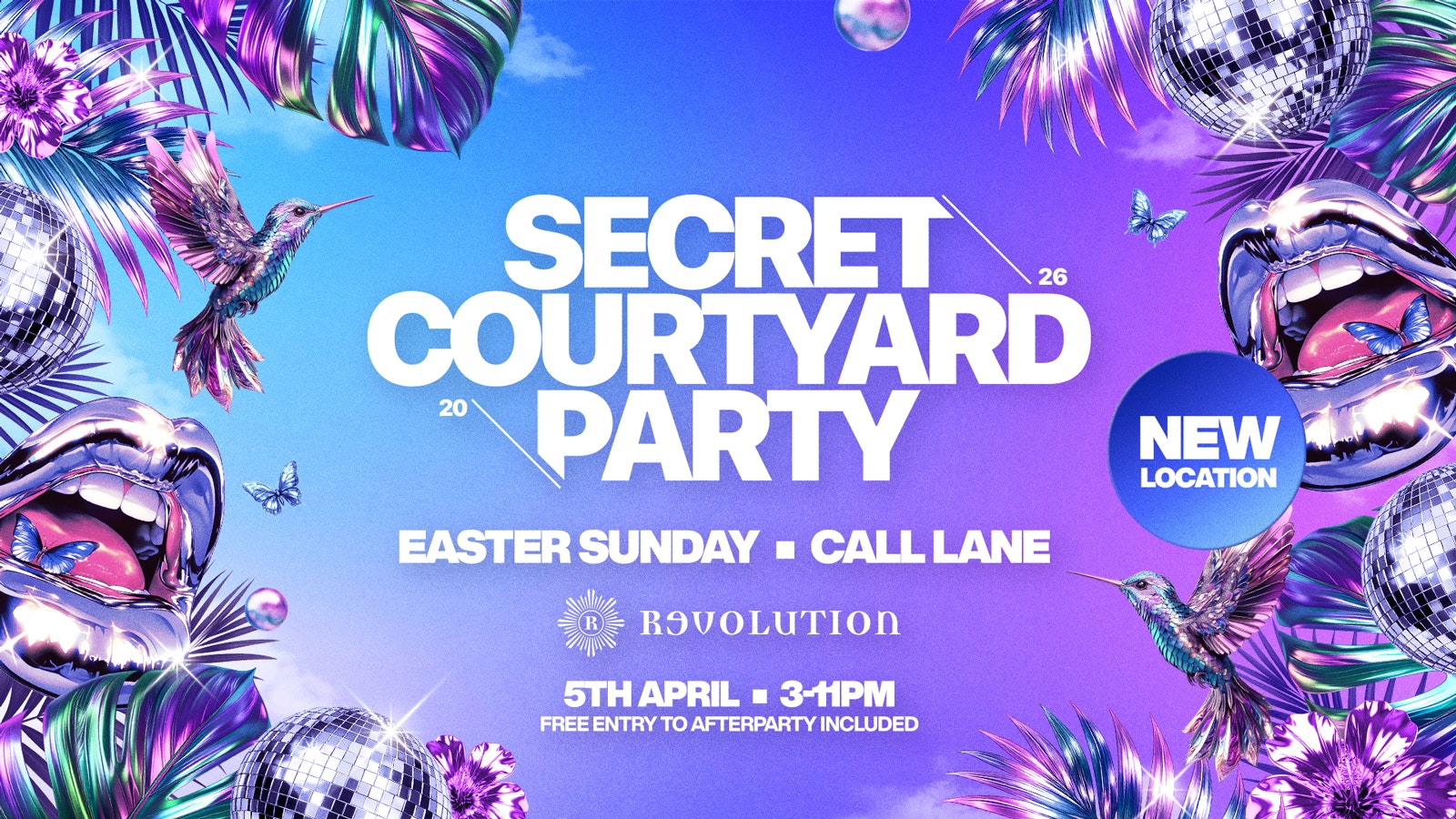 SECRET COURTYARD PARTY – Season Opening Party Sunday 5th April
