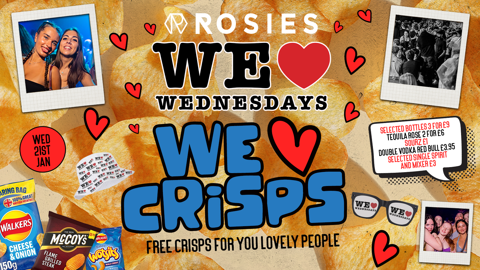 WE LOVE ❤️ WEDNESDAYS – WE ❤️ CRISPS – Chester’s BIGGEST Student Night