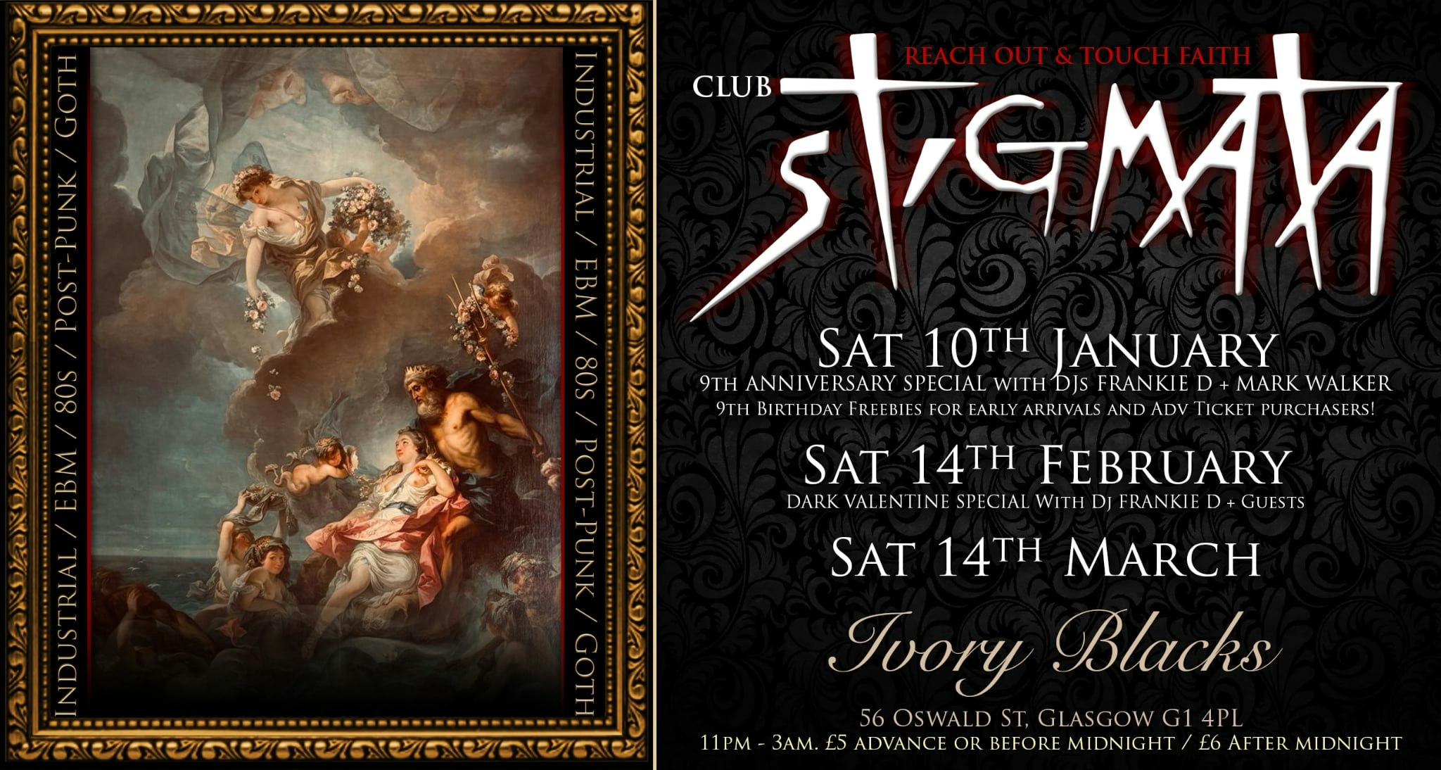 CLUB STIGMATA 9th ANNIVERSARY SPECIAL w/ Dj FRANKIE D + MARK WALKER