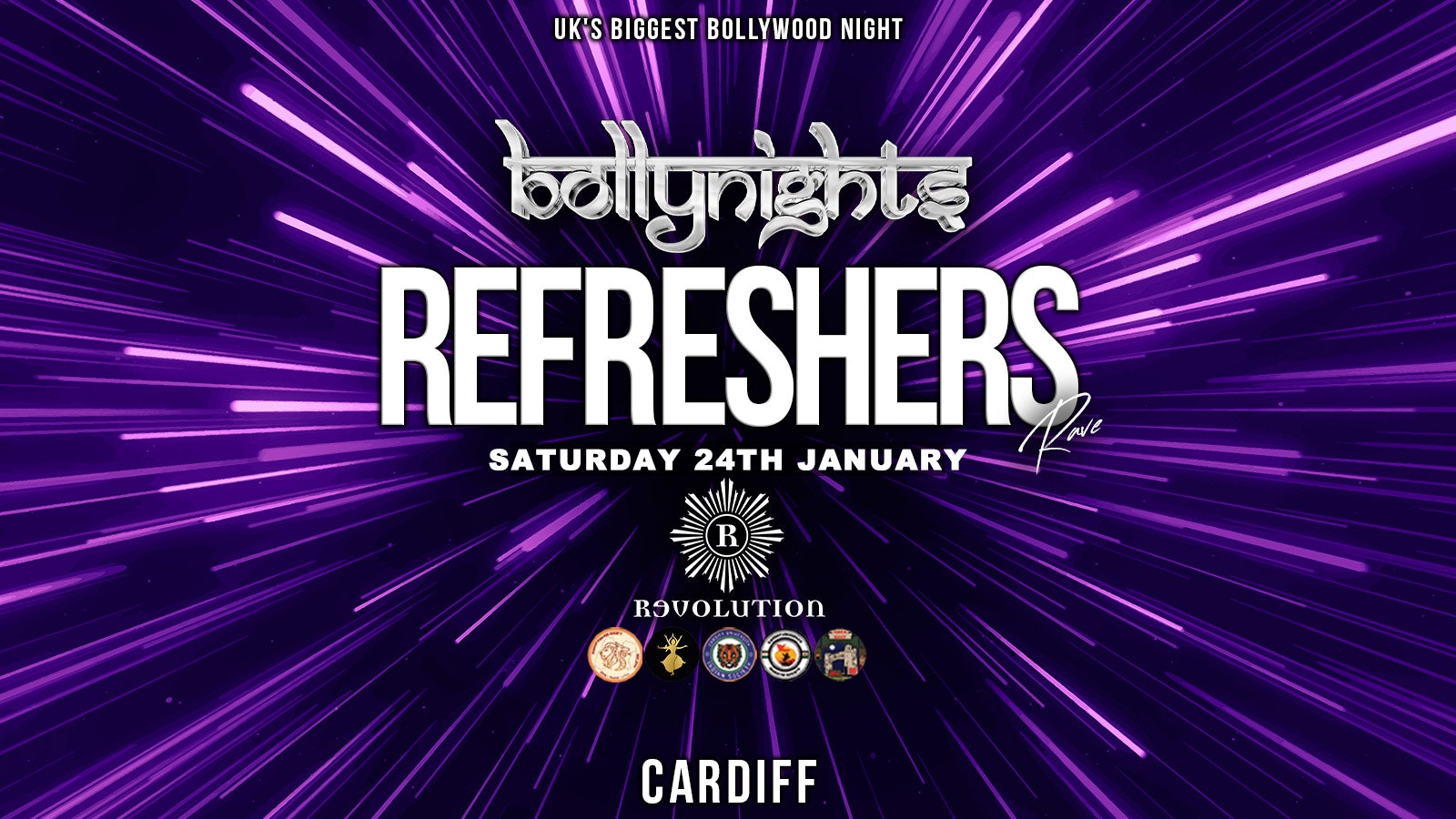 Bollynights Cardiff – Refreshers Rave | Saturday 24th January | Revolution Cardiff