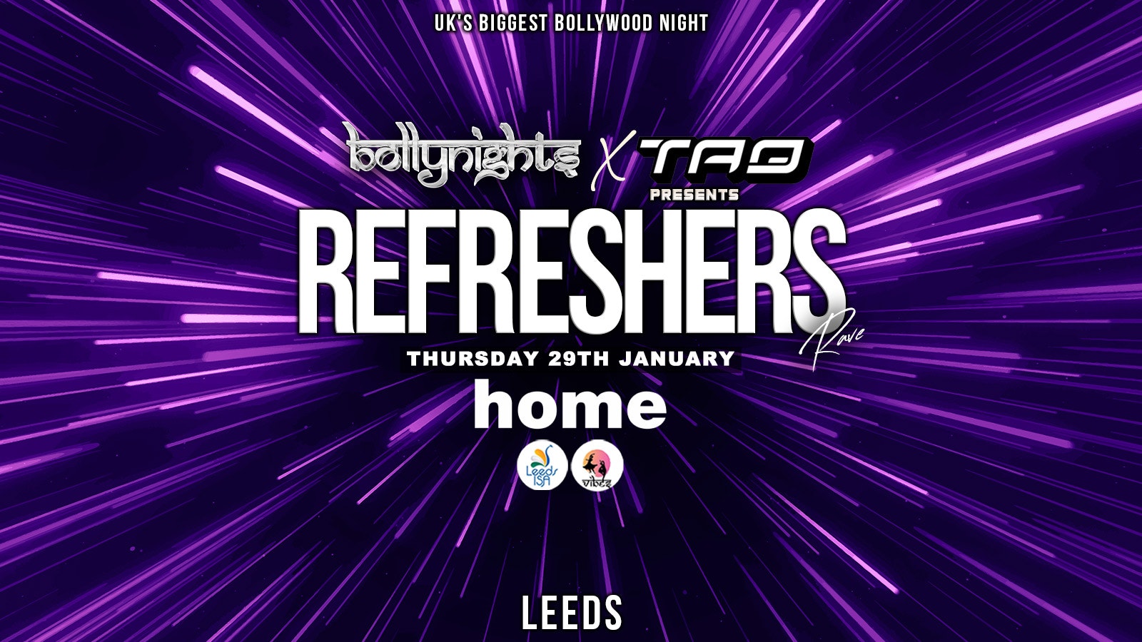 Leeds Bollynights  – Refreshers Rave | Thursday 29th January | Home
