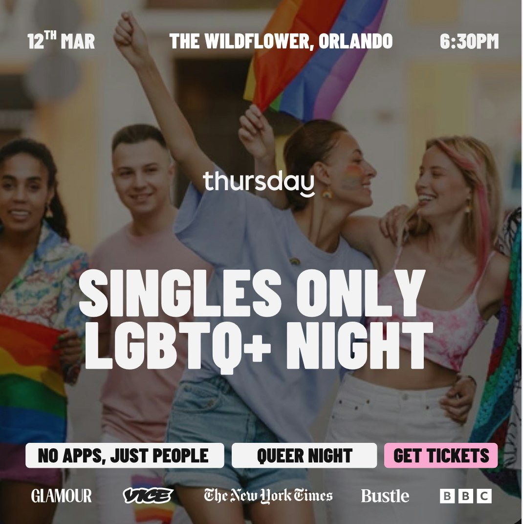 🌈Thursday | LGBTQ+ Singles Only Mixer | Orlando, FL