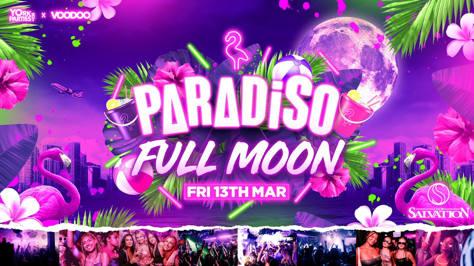 PARADISO FRIDAYS Full Moon UV Rave 🧉🌸🦩