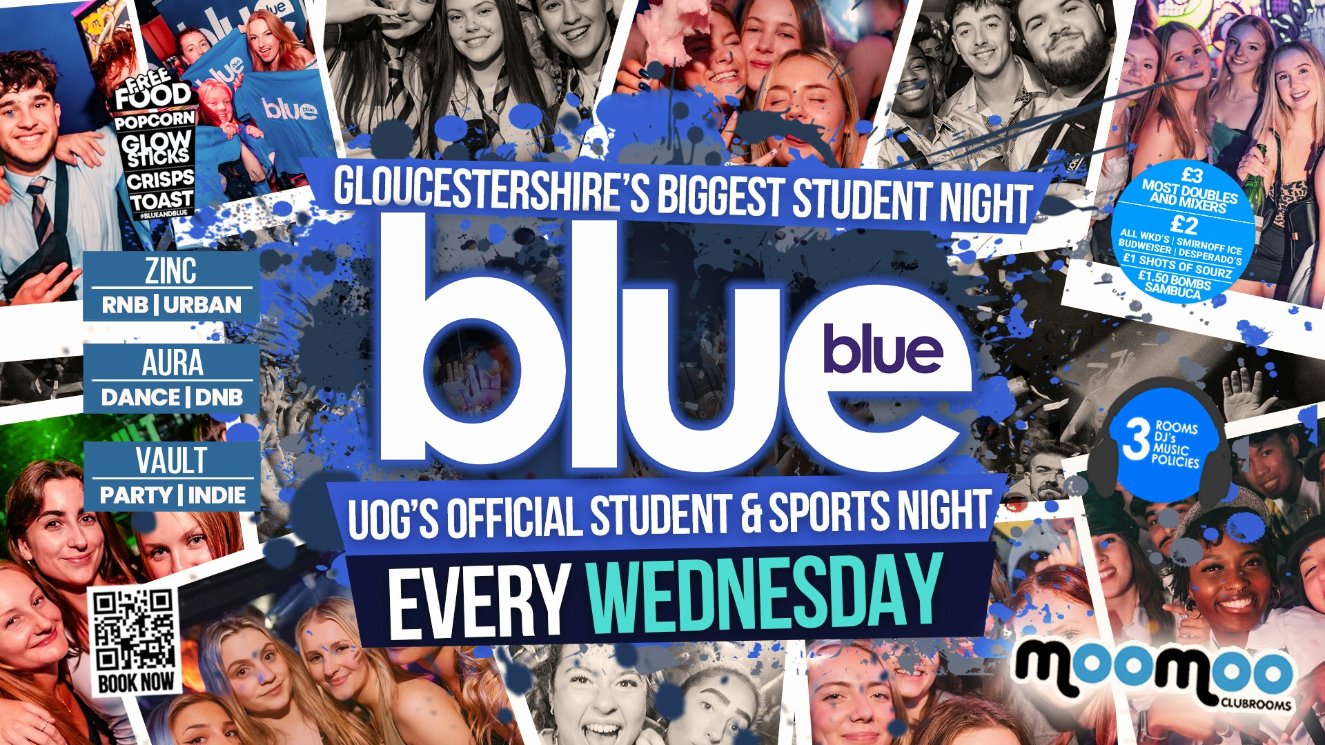 Blue & Blue Wednesdays 💙 Gloucestershire’s Biggest Student Night! 🤯