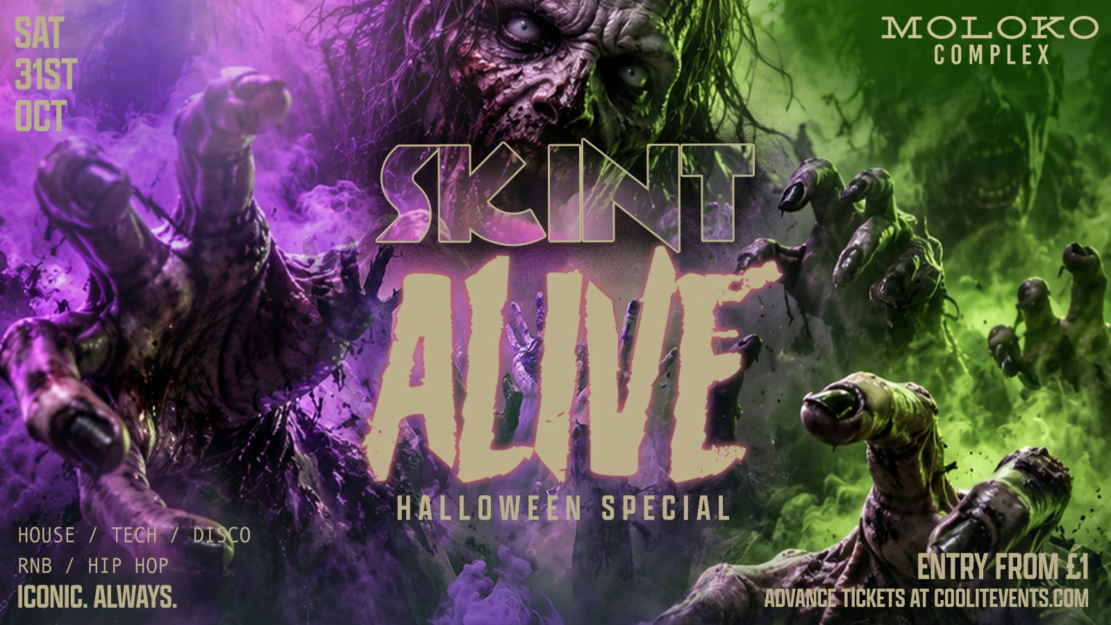 SKINT ALIVE 🧟🧟‍♀️💀 HALLOWEEN SATURDAY – Liverpool’s Iconic Student Night ✨🎉
