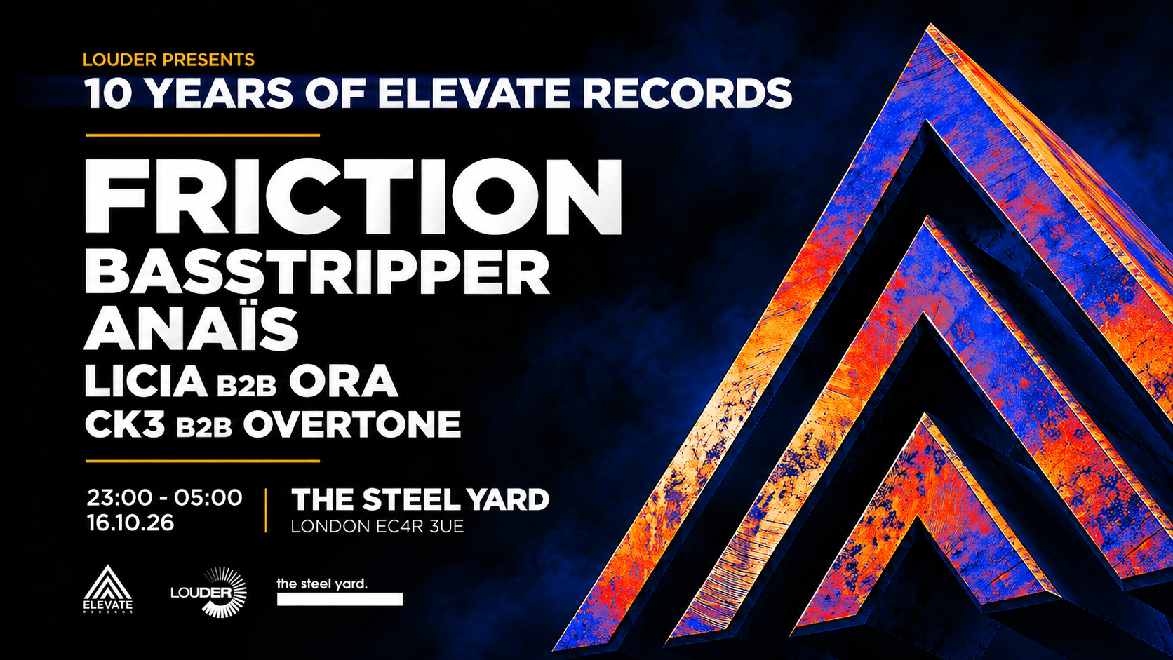 10 Years of Elevate | London | Friction, Basstripper & more
