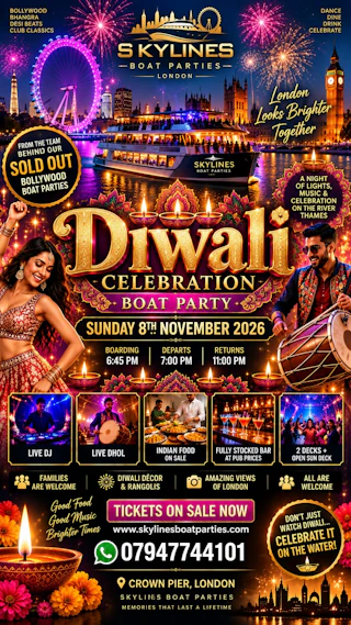 🚢 DIWALI CELEBRATIONS LONDON’S BIGGEST BOLLYWOOD DIWALI BOAT PARTY IS BACK! 🇮🇳✨