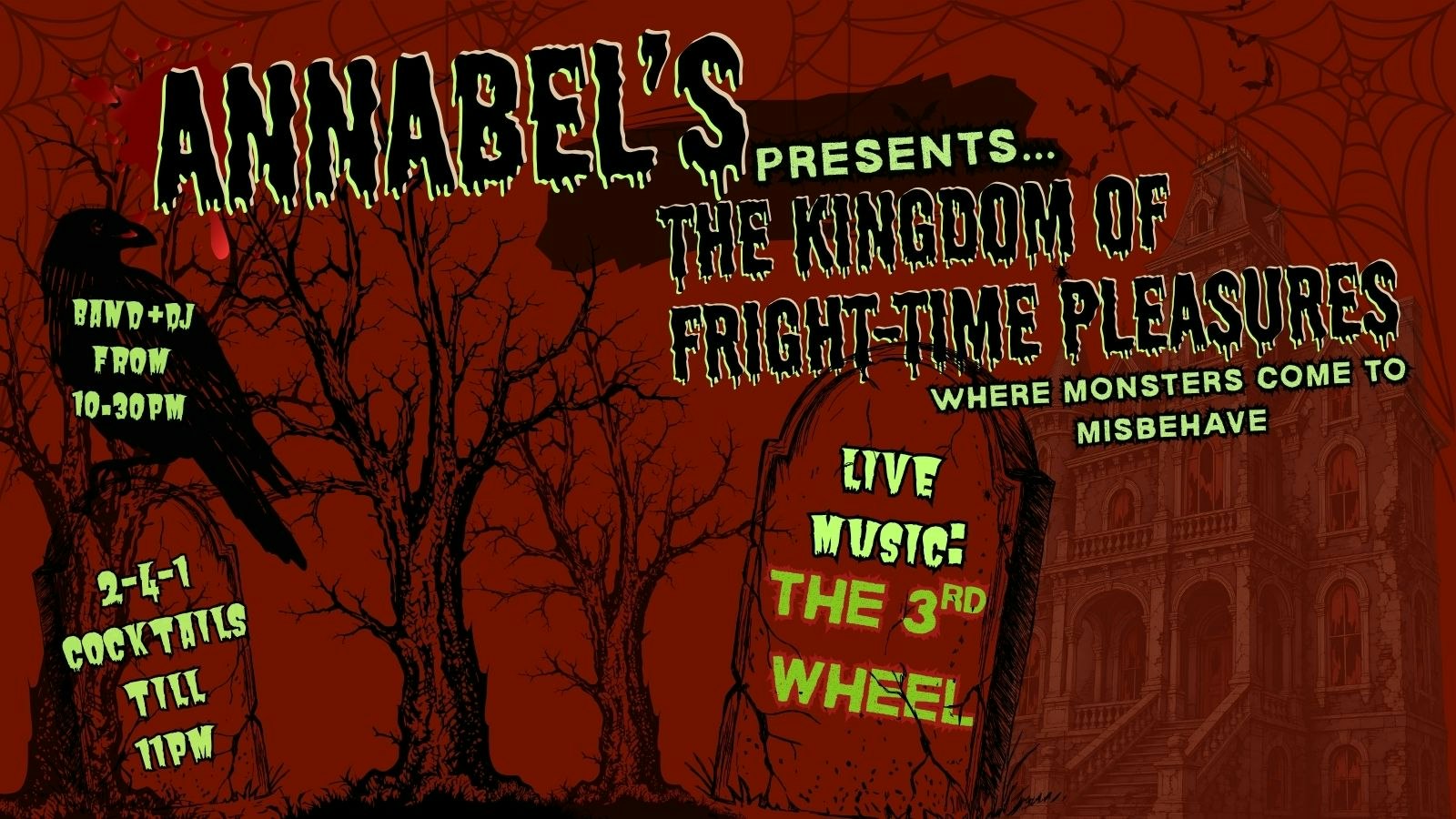 Live Music: THE 3RD WHEEL // Annabel’s Cabaret & Discotheque