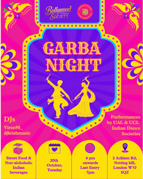 Goldsmiths Bollywood Society presents London's Official Student Garba Night - Tuesday 20 October