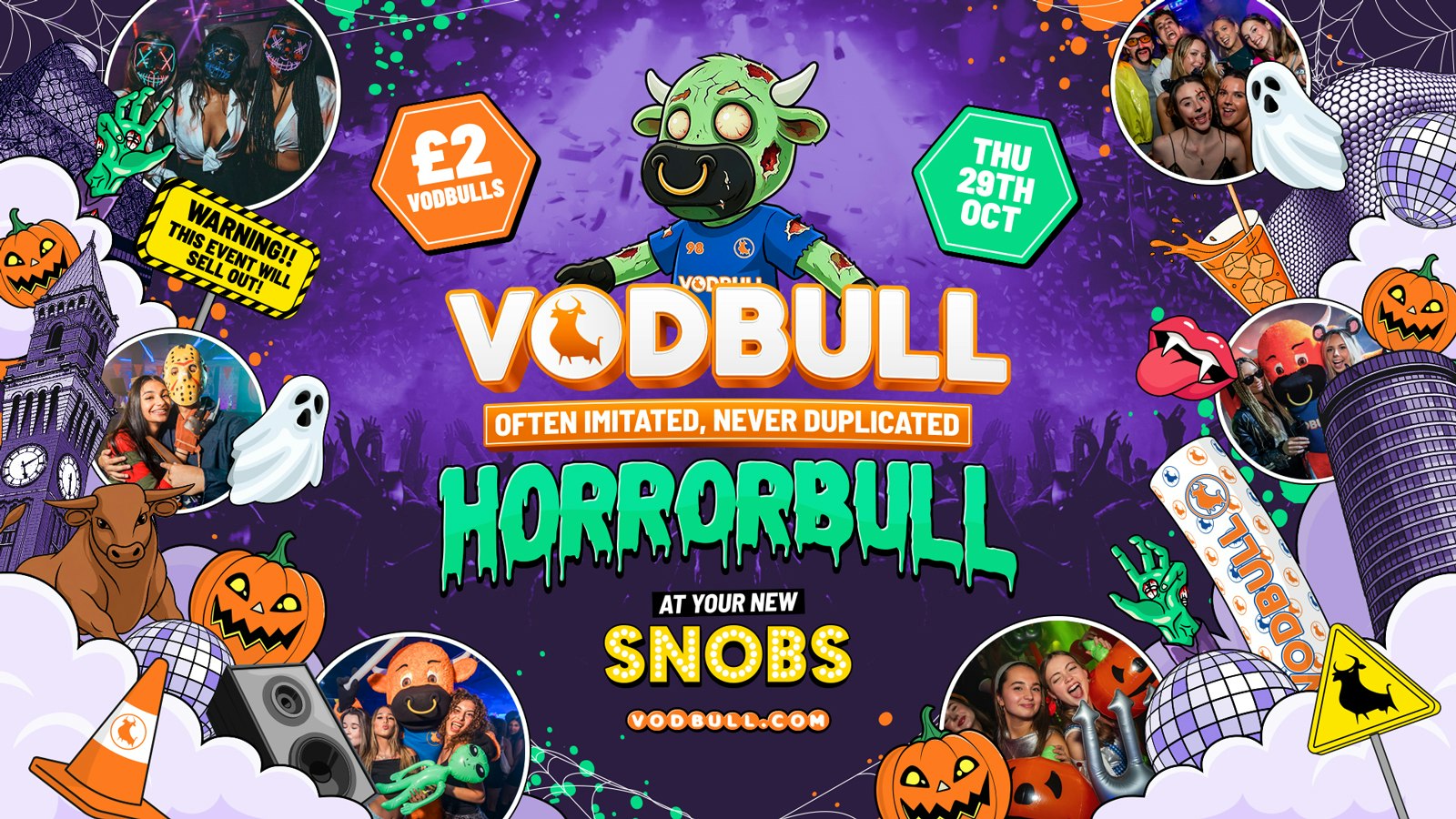 🧡 VODBULL HALLOWEEN HORRORBULL!! @ Snobs Birmingham⚠️FINAL MAIN RELEASE TIX ⚠️ 29/10
