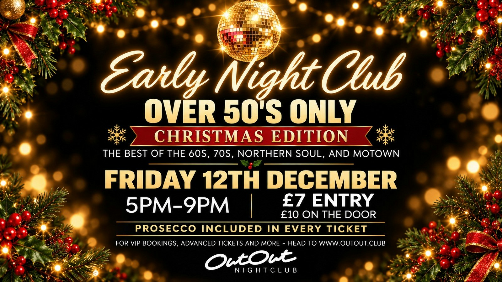 Xmas Early Night Club – Over 50’s