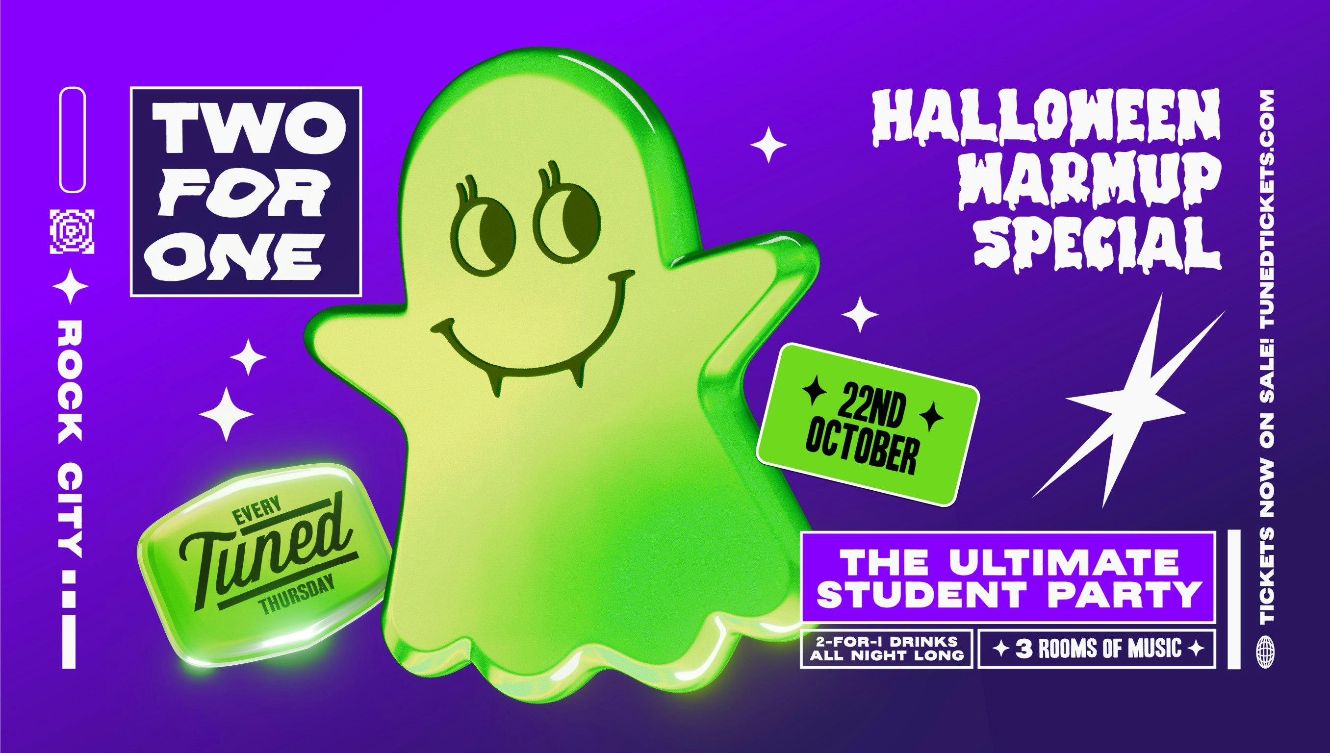Tuned – Halloween Warm-up Special… – Nottingham’s Biggest Student Night – 2-4-1 Drinks All Night Long – (inc Silent Disco In Beta Room) 22/10/26