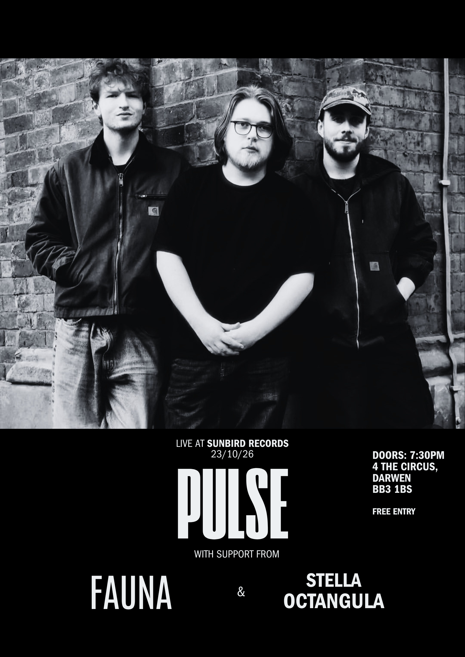 Pulse + Fauna + Stella Octangula – Friday 23rd October 2026 | Sunbird Records, Darwen