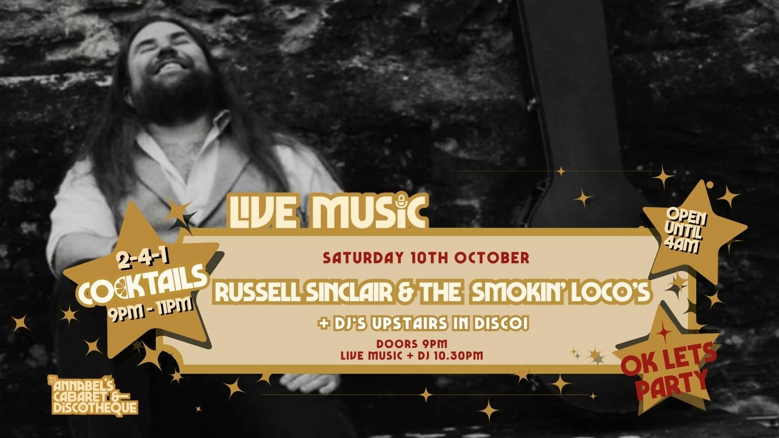 Live Music: RUSSEL SINCLAIR AND THE SMOKIN’ LOCO’S // Annabel’s Cabaret & Discotheque