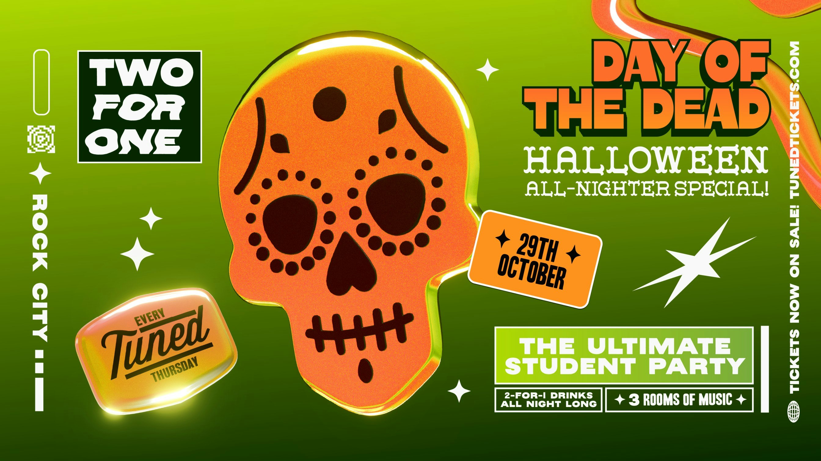 Tuned – Day Of The Dead Halloween All-Nighter Special! – Nottingham’s Biggest Student Night – 2-4-1 Drinks All Night Long – (inc Silent Disco In Beta Room) 29/10/26