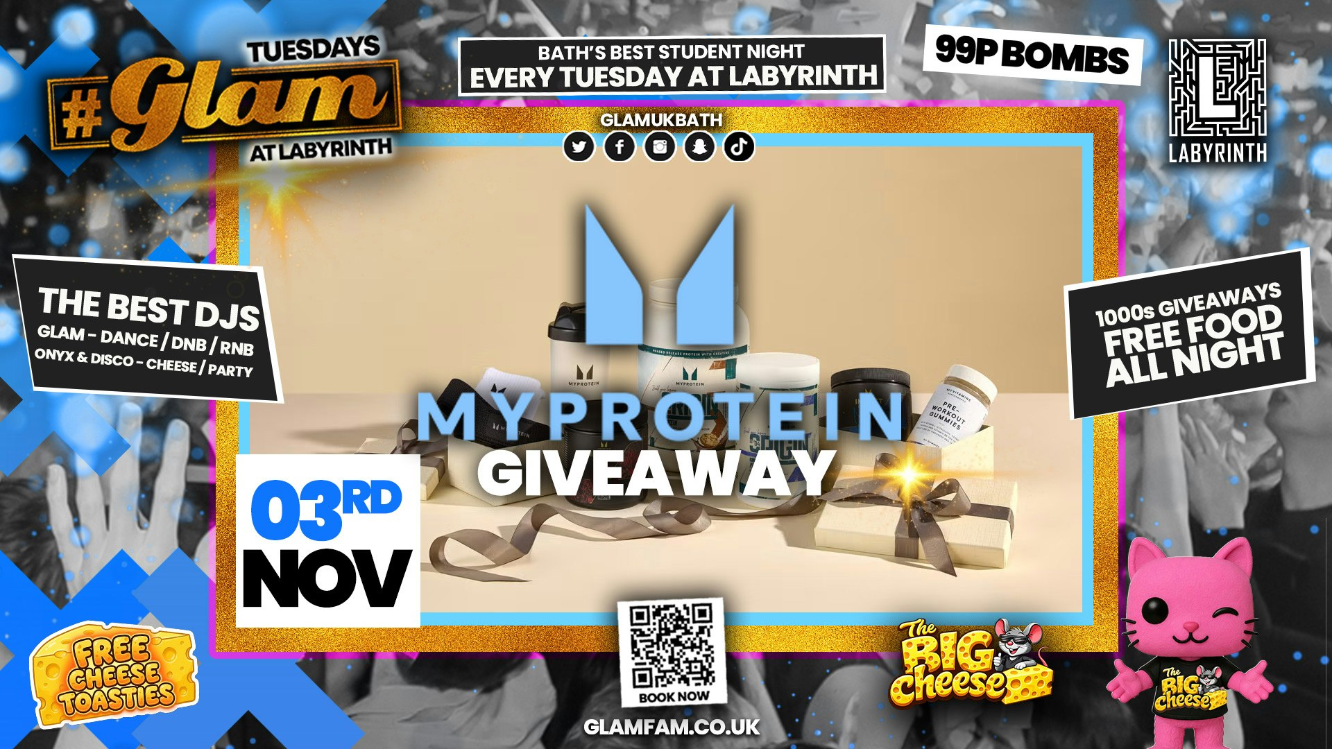 😻  GLAM |  MY PROTEIN GIVEAWAY! 💪💪🏼💪🏿| With 99p Bombs‼️