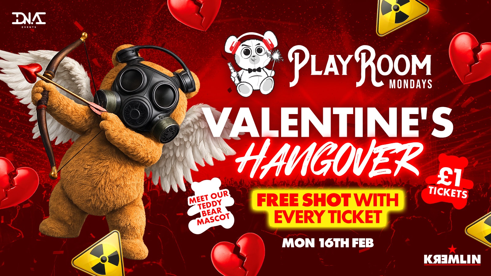 Playroom Mondays Valentines Hangover 💘 FREE SHOT WITH EVERY TICKET ❤️