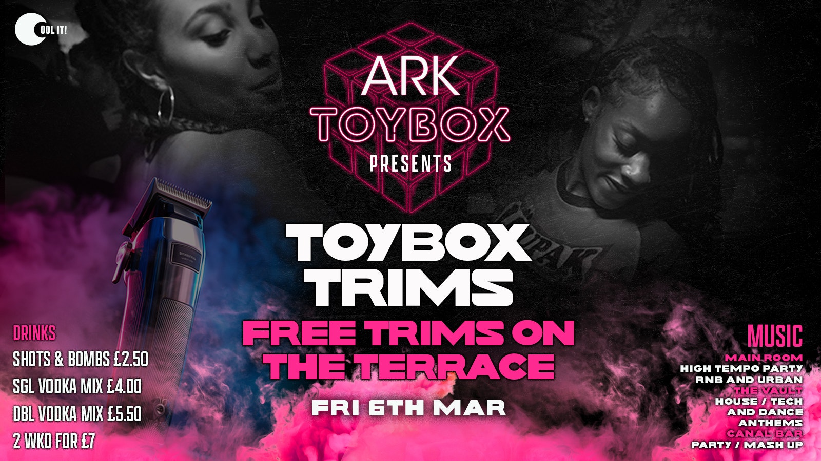 TOYBOX FRIDAYS presents TOYBOX TRIMS: FREE CUTS ON THE TERRACE ✂️ 🪩🧸 – Manchester’s No.1 Friday Night!