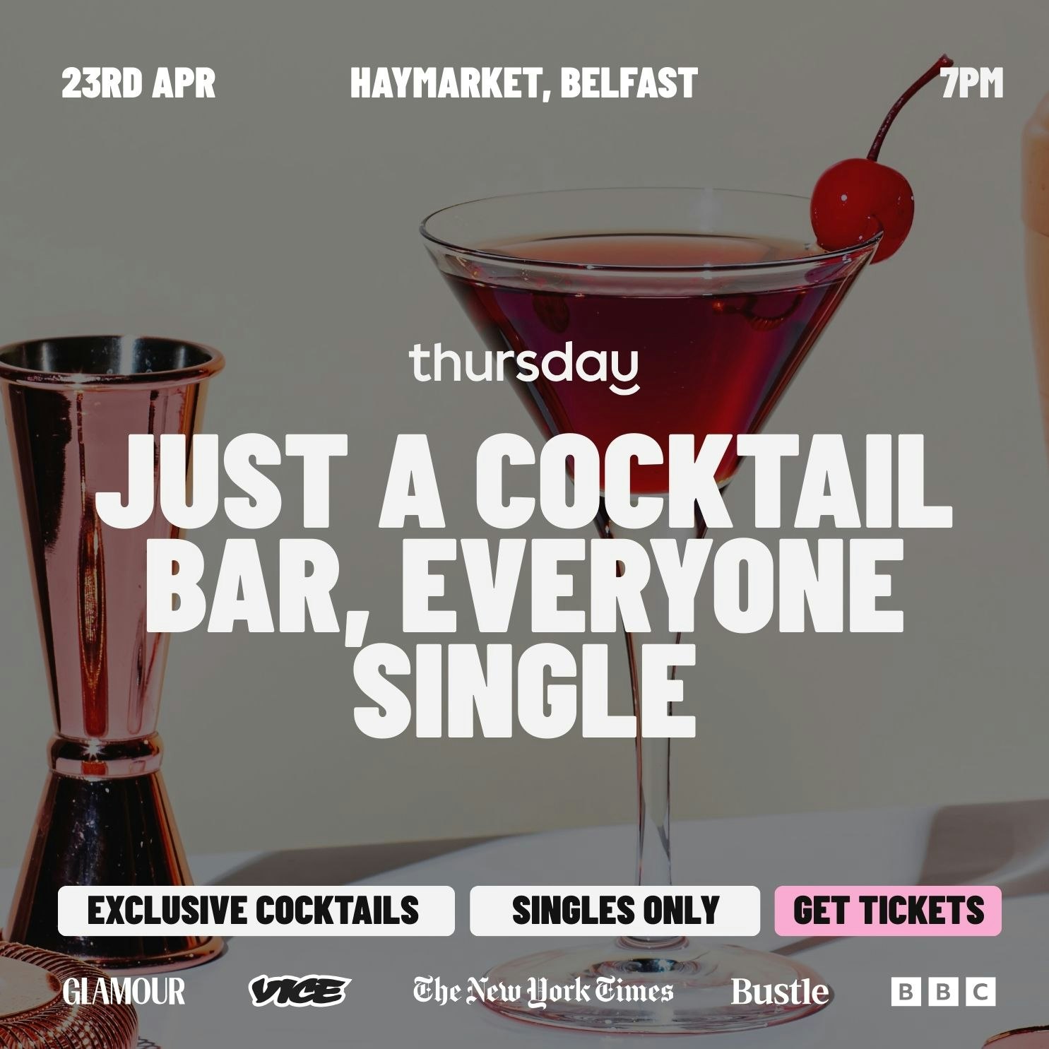 Thursday | Singles Cocktail Night | Belfast