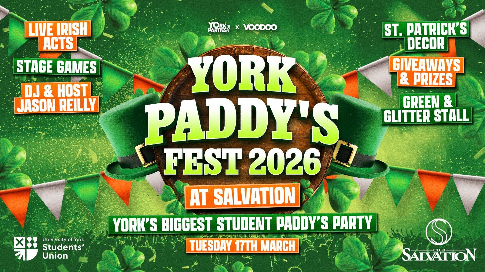 YORK PADDY’S FEST 2026 York’s Biggest St Patrick’s Party 🍀🇮🇪✨