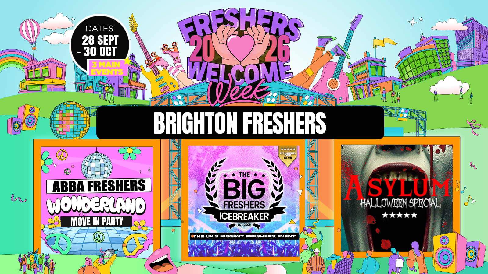 Brighton Freshers Welcome Week 2026 🎓 – UK Largest Freshers Events – Sold out 10 years Running 🏆
