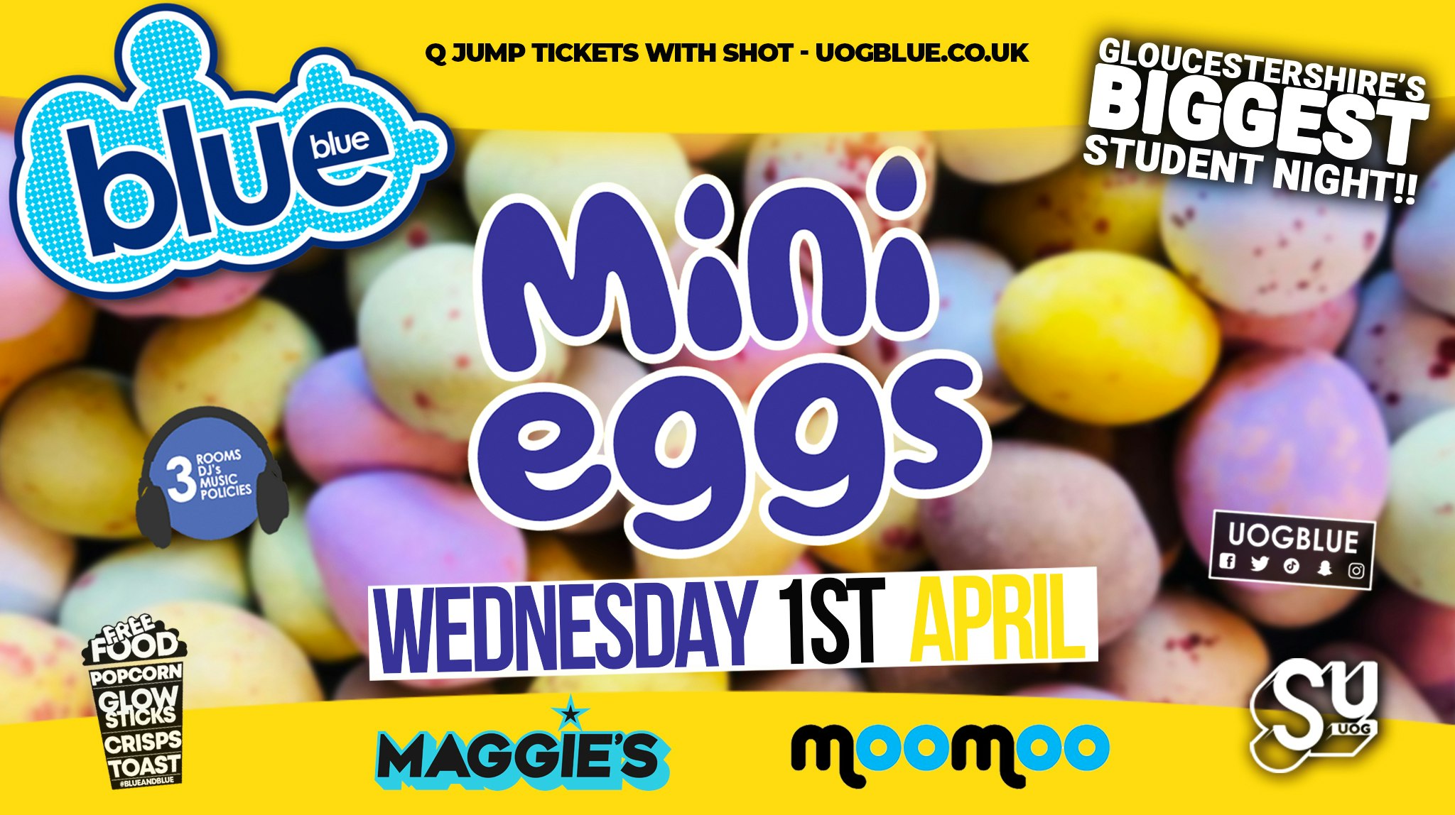Blue & Blue Wednesdays 🥚 MINI EGG PARTY 🍫 Gloucestershire’s Biggest Student Night! 🤯