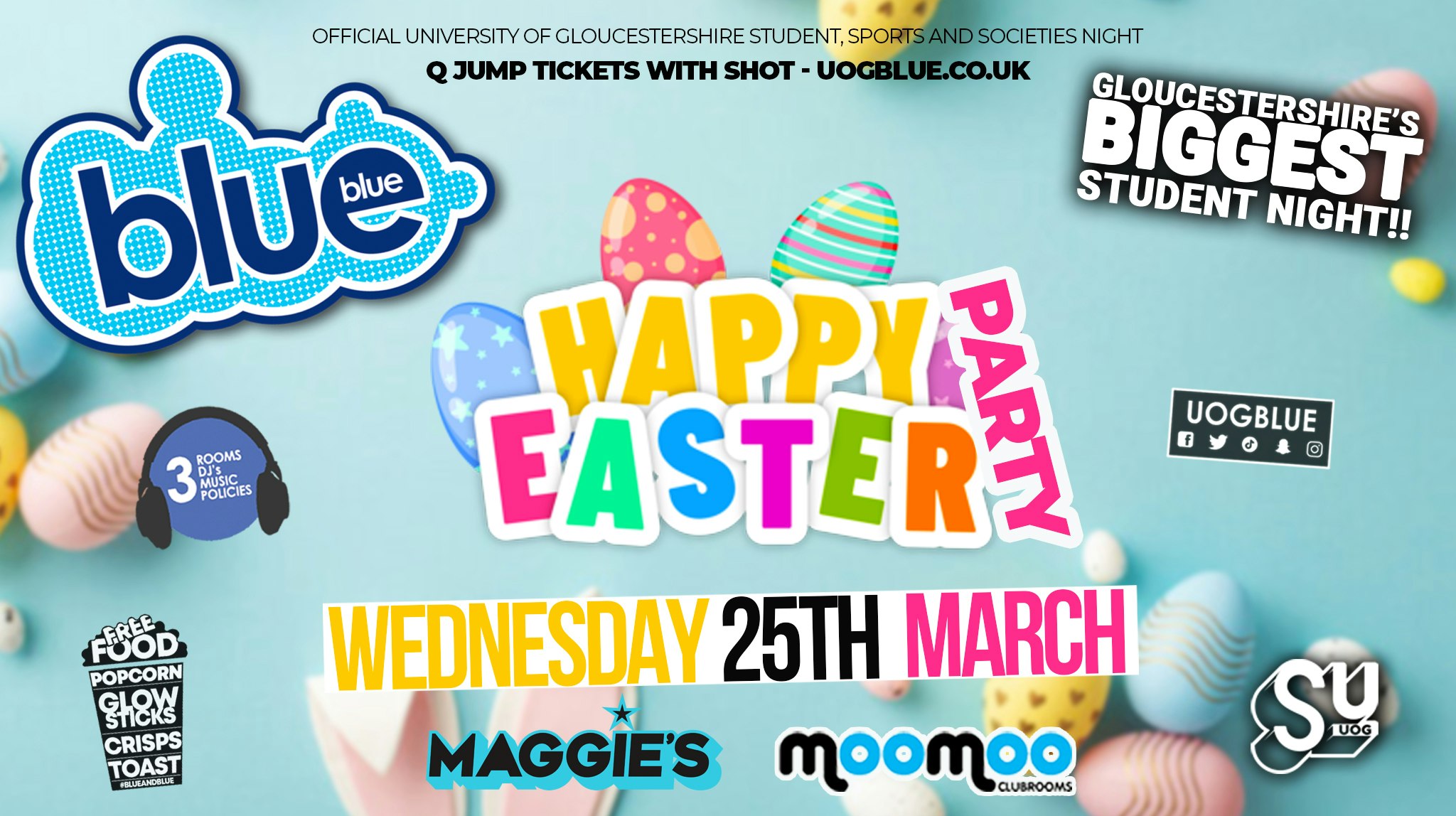 Blue & Blue Wednesdays 🐰 EASTER PARTY! 🐣 Gloucestershire’s Biggest Student Night! 🤯