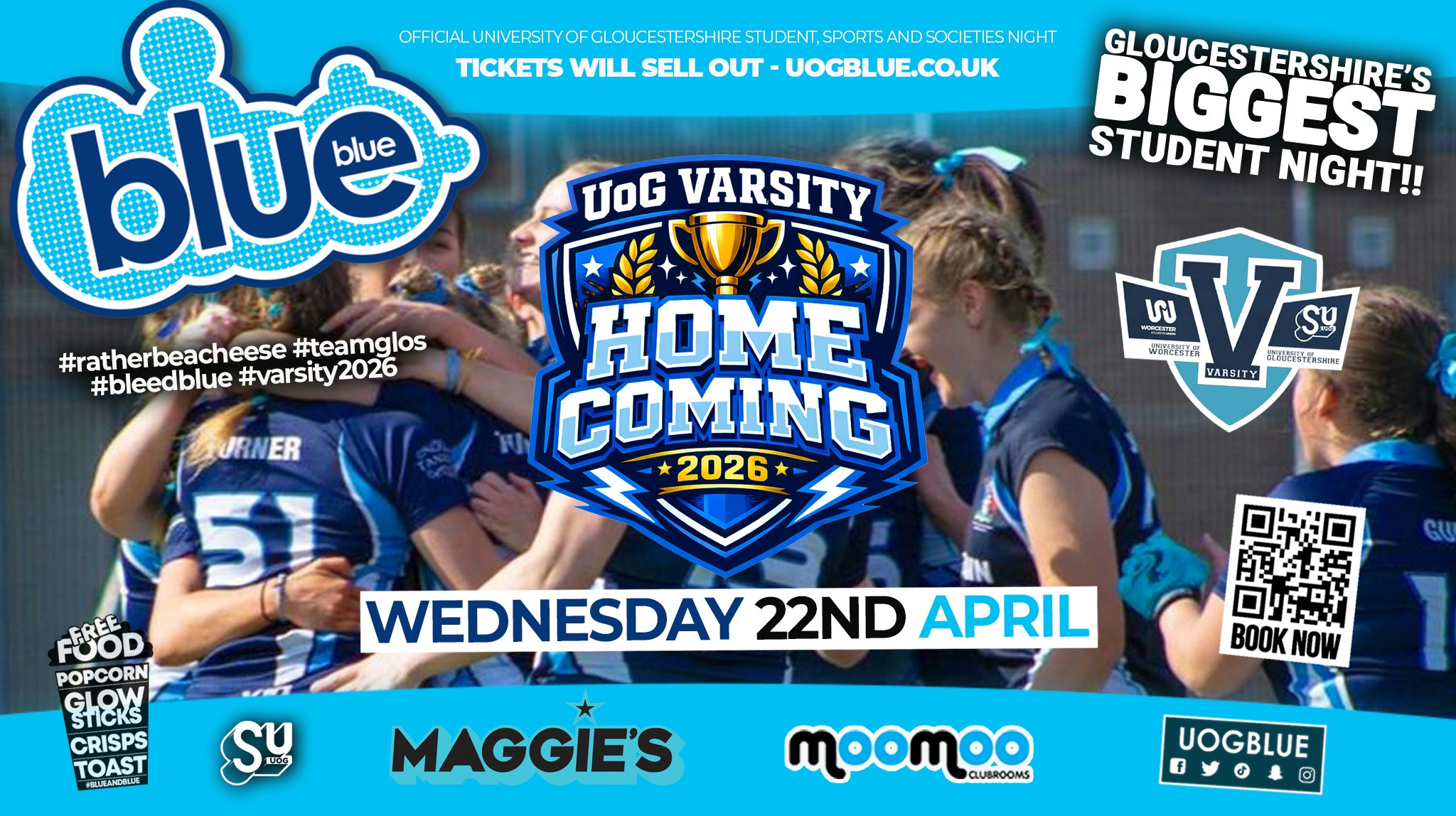 Blue & Blue Wednesdays 💙 UOG VARSITY HOMECOMING OFFICIAL FINALE! 💙 Gloucestershire’s Biggest Student Night! 🤯