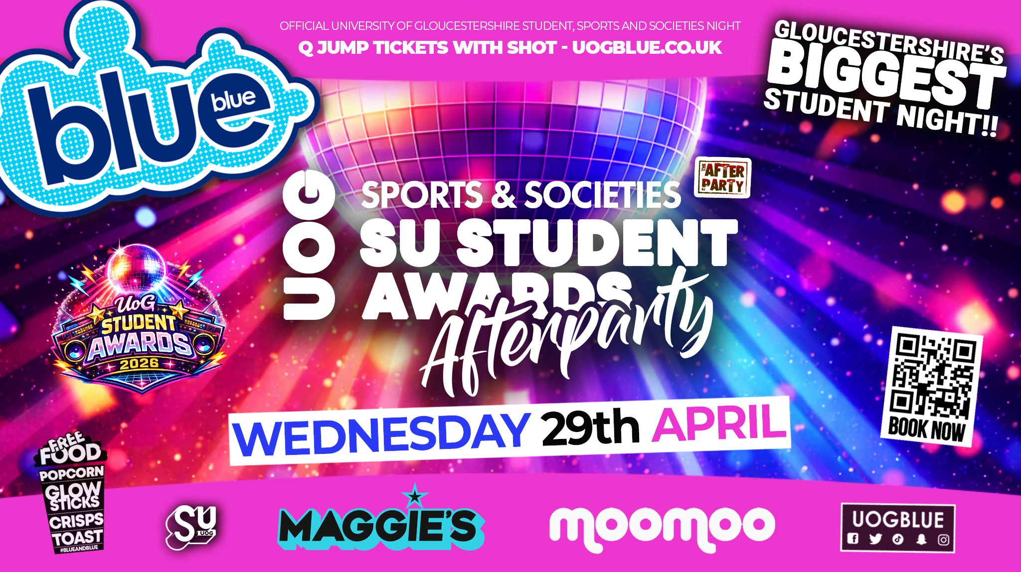 Blue & Blue Wednesdays 💙 🪩 UOG OFFICIAL STUDENT AWARDS AFTER PARTY! 🪩Gloucestershire’s Biggest Student Night! 🤯