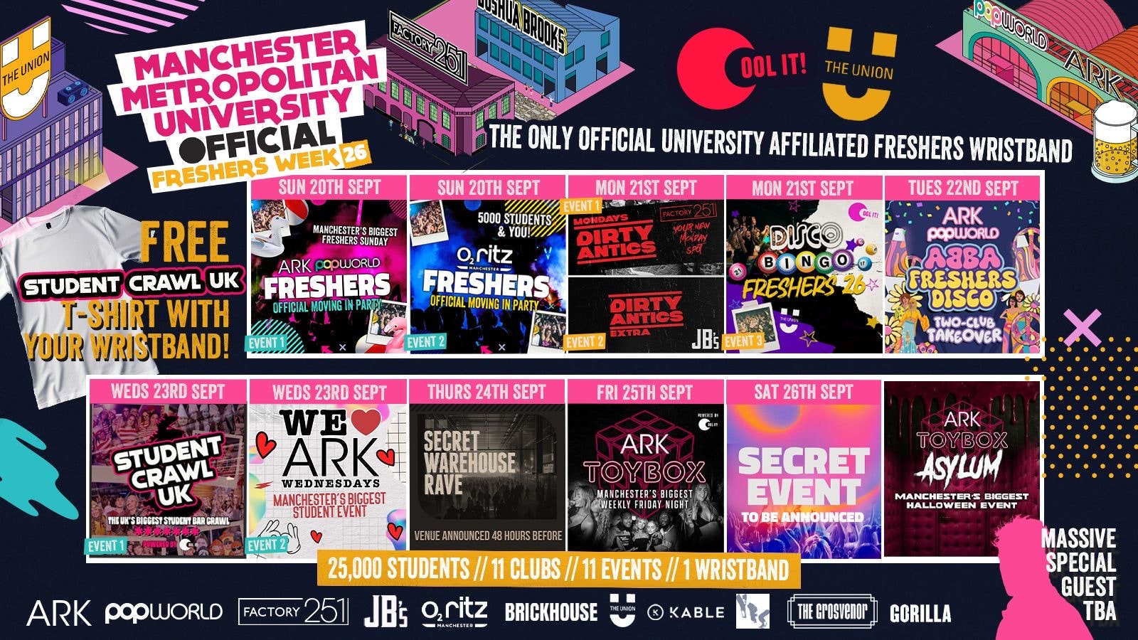 MANCHESTER MET – MMU – OFFICIAL All Access Freshers Wristband 2026 🎟️